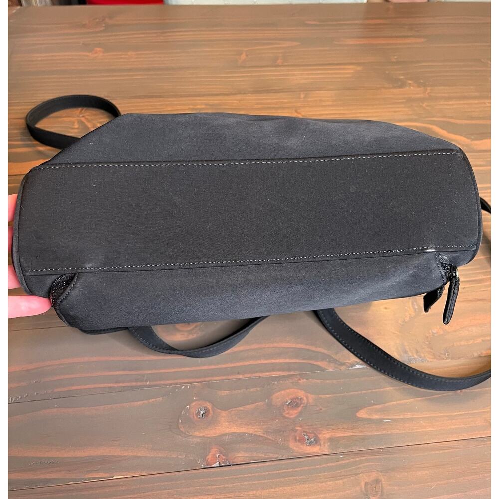 Vintage 90s Enzo Angiolini Black Large Flapover Shoulder Bag Credit Card Storage - Picture 7 of 15